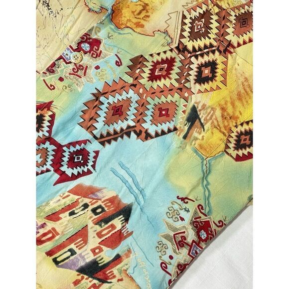 Vintage Jams World Puerta Del Sol Hawaiian Aztec Shirt Geometric Mens Size XL - Picture 5 of 8